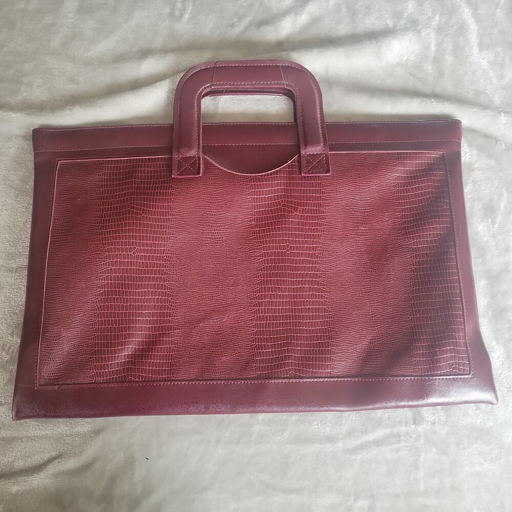 MarcAllyn Attache Briefcase Carry Bag Office Chic Minimalist Career Academia
